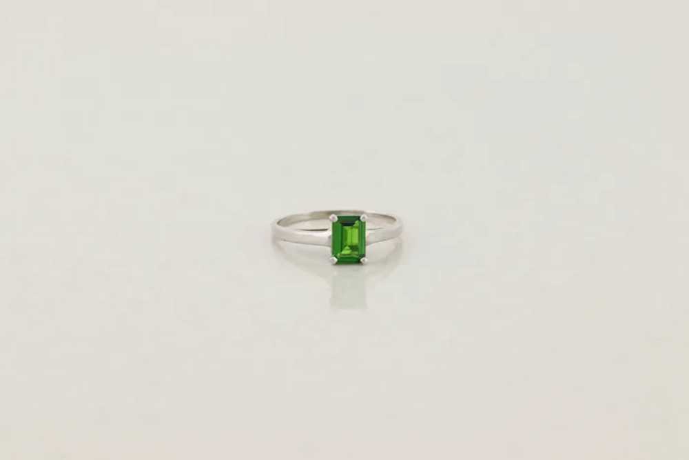 14k White Gold Natural Green Chrome Diopside Ring… - image 5