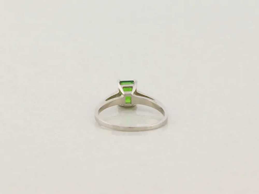 14k White Gold Natural Green Chrome Diopside Ring… - image 7