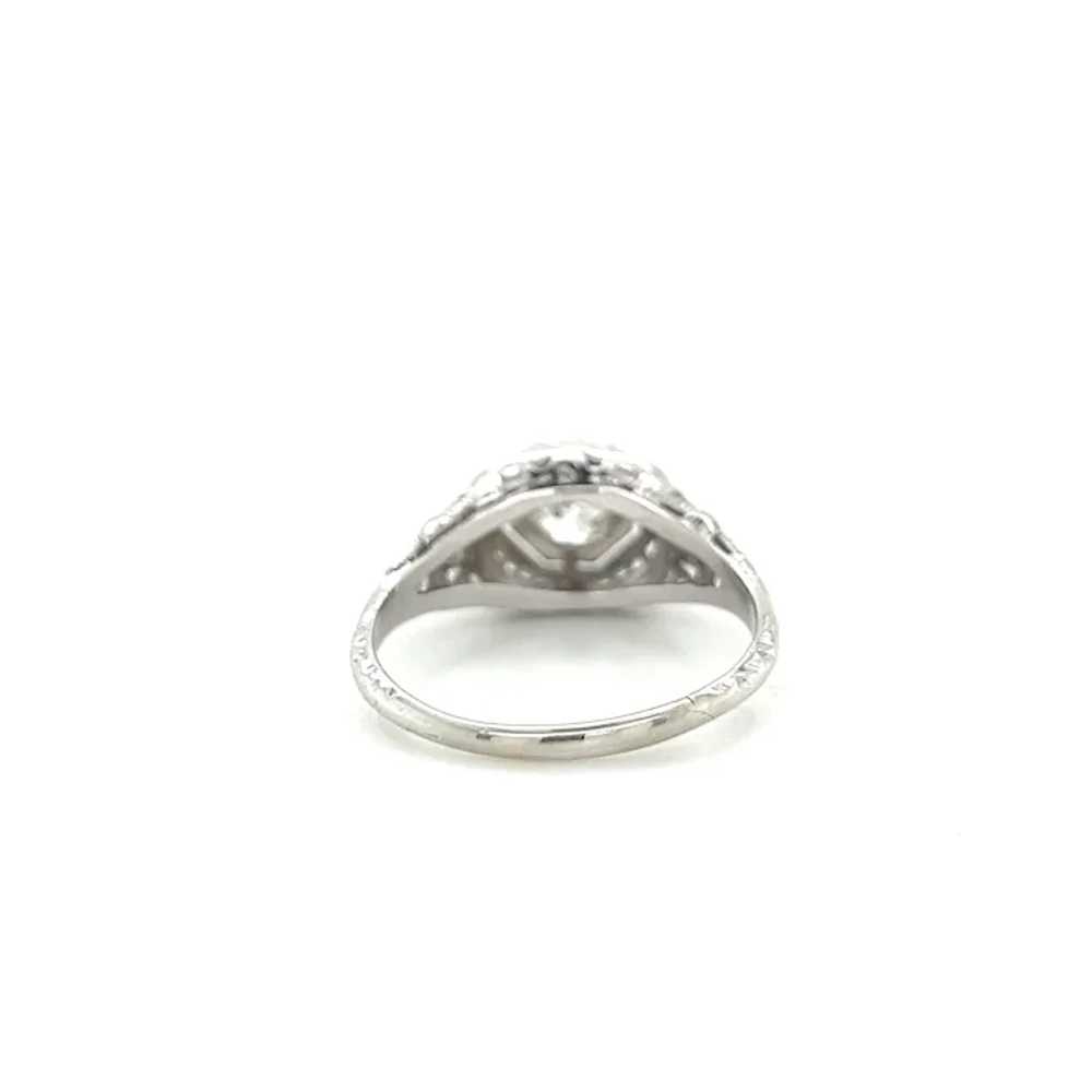 Art Deco 18K White Gold .50ct Old European Cut Be… - image 6