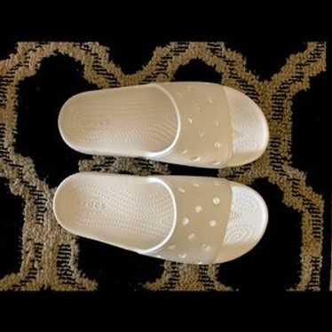 White Croc Slides - image 1