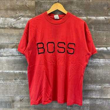 Vintage 1990s boss embroidered red