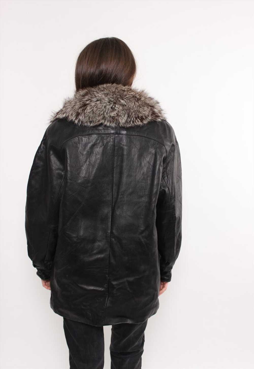 90s leather penny lane coat, vintage woman black … - image 2