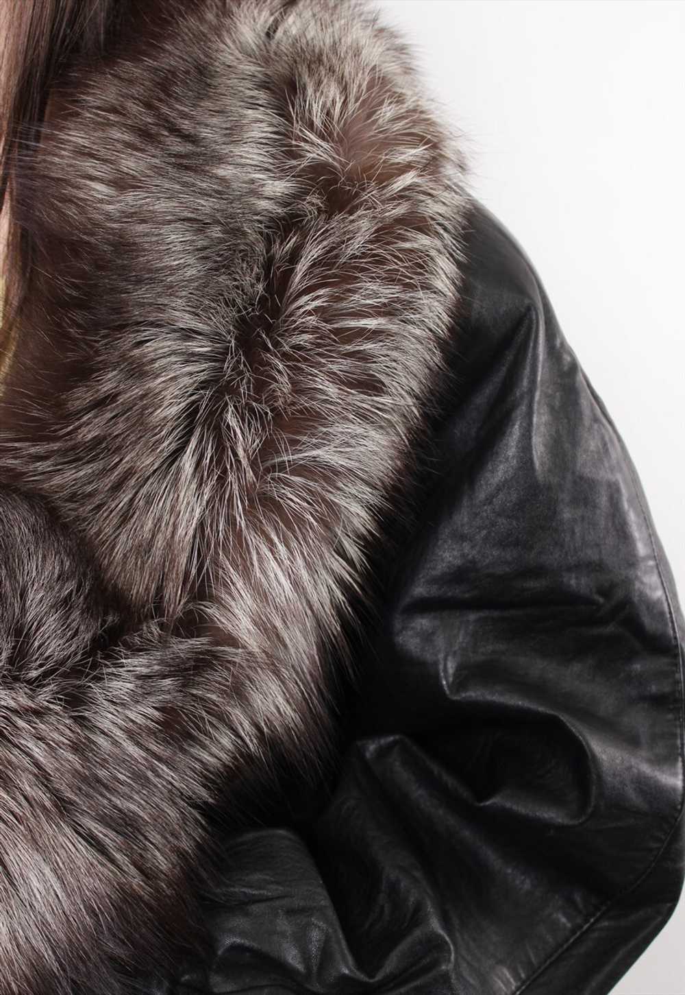 90s leather penny lane coat, vintage woman black … - image 3