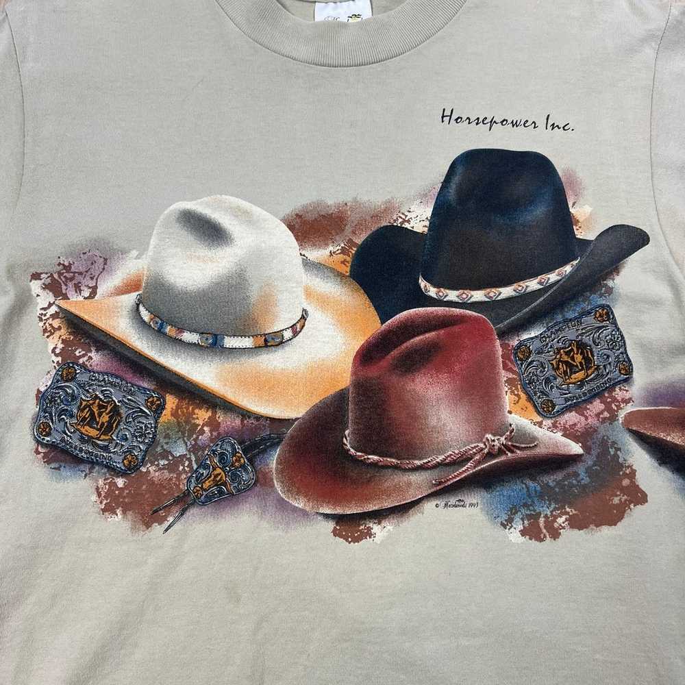 Vintage 90s Western Cowboy Art T-shirt - image 2