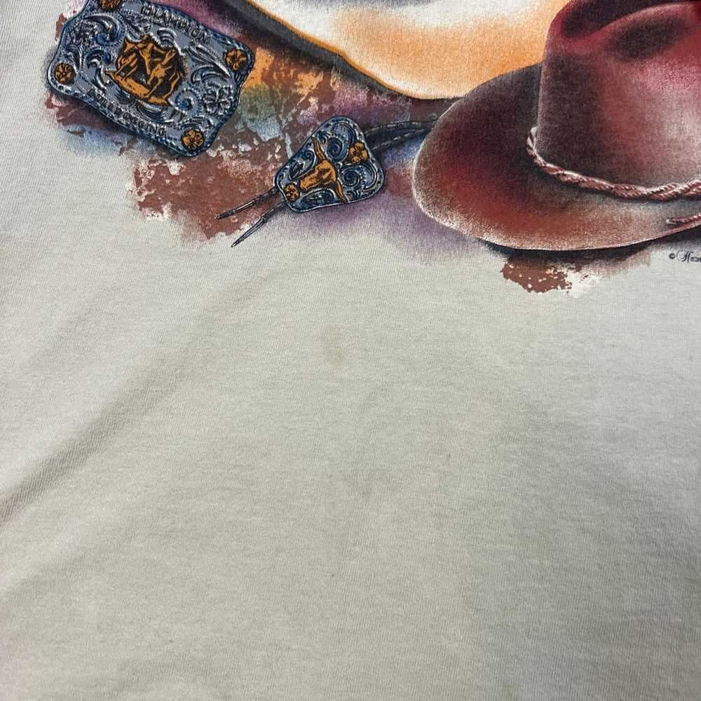 Vintage 90s Western Cowboy Art T-shirt - image 3