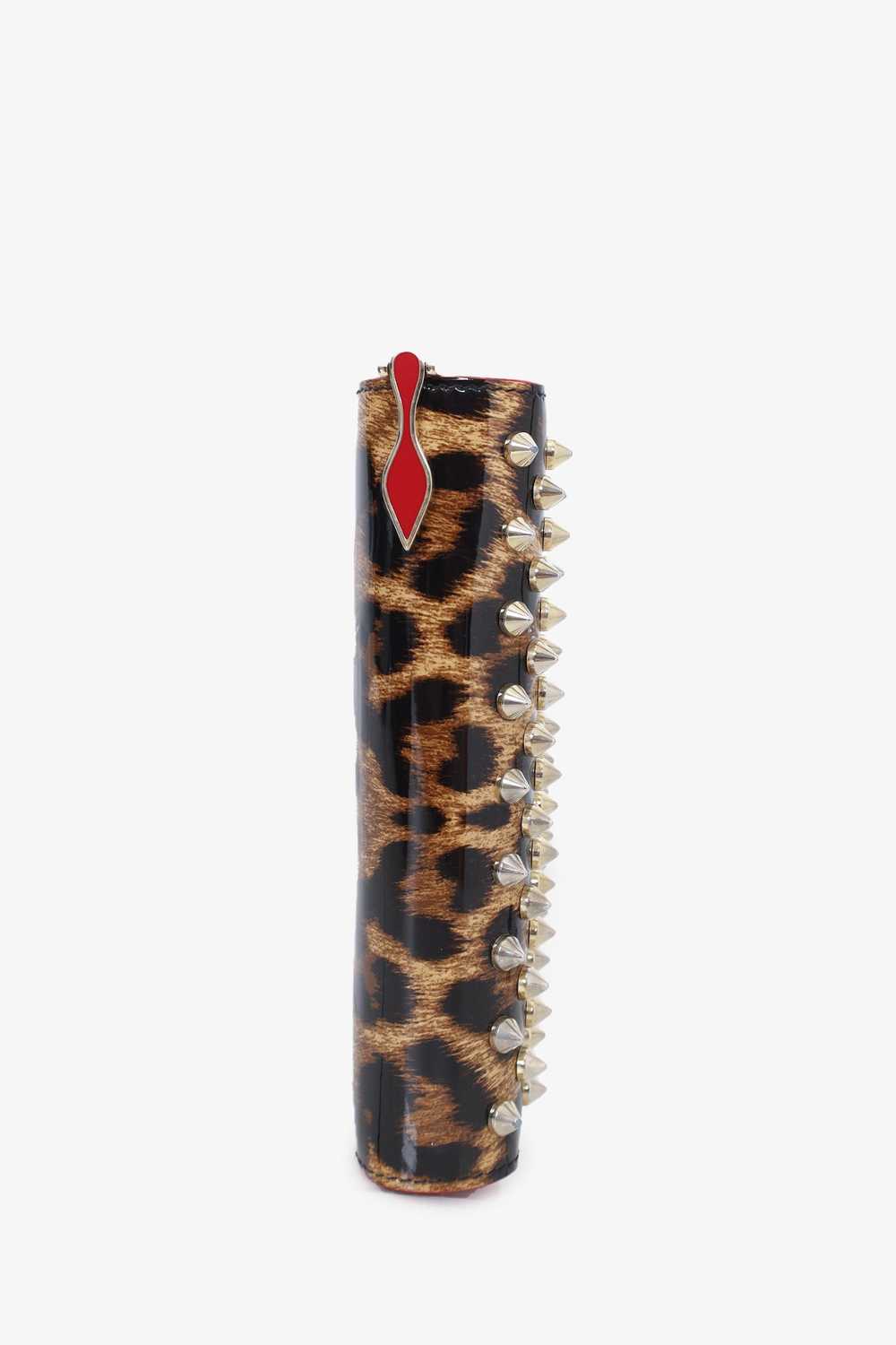 Christian Louboutin Brown Leopard Patent Studded … - image 4