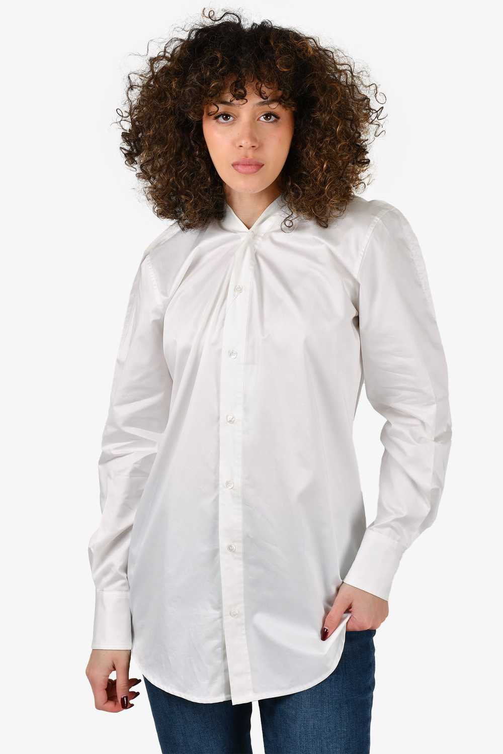 MM6 Maison Margiela White Button-Up Drape Shirt S… - image 2