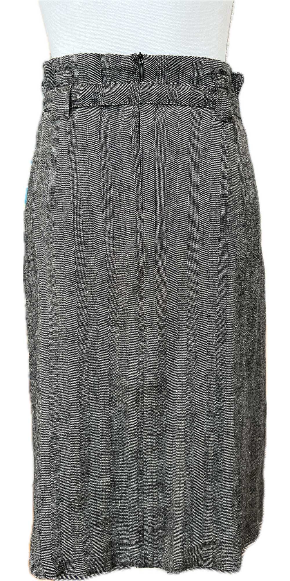 Cotélac Black and Tan Linen Blend Belted Skirt, 0 - image 3