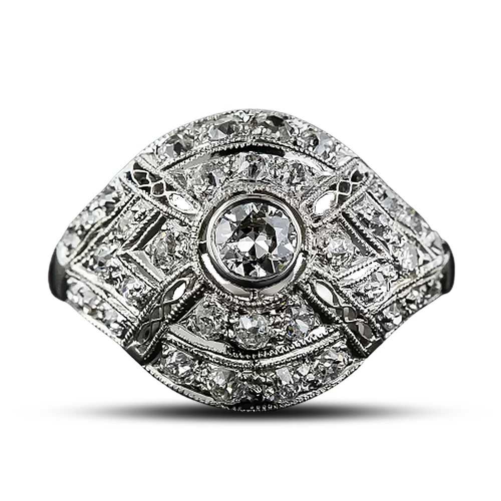 Art Deco Diamond Dome Ring - image 5