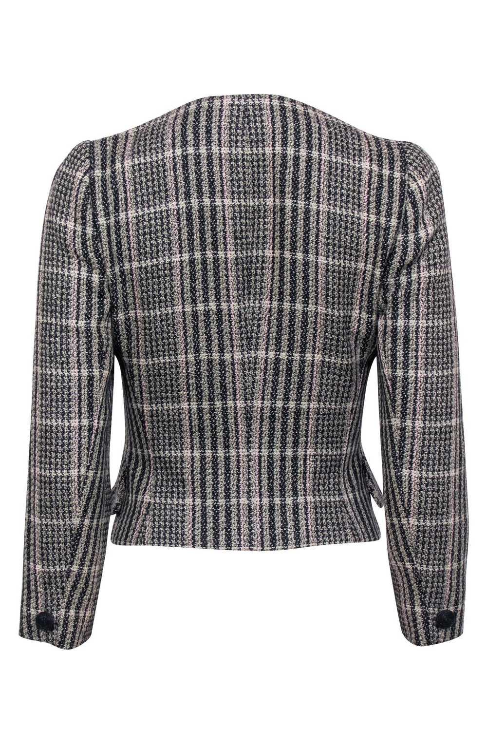 Giorgio Armani - Black & Pink Tweed Blazer w/ Cov… - image 3