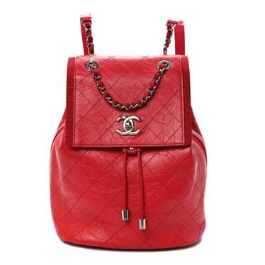 CHANEL Crumpled Grained Calfskin Quilted Backpack 
