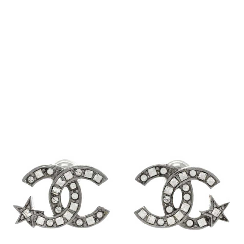CHANEL Crystal CC Starfall Earrings Silver - image 1