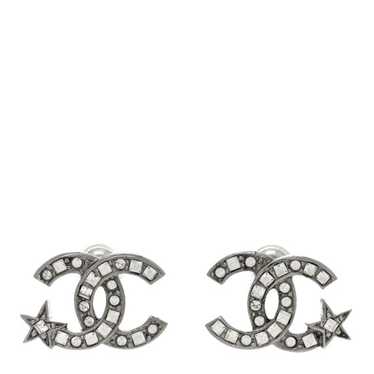 CHANEL Crystal CC Starfall Earrings Silver - image 1