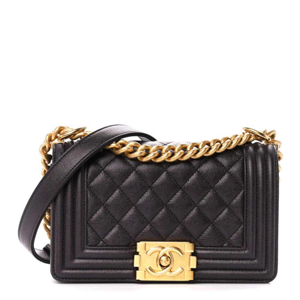 CHANEL Metallic Caviar Quilted Small Boy Flap Dar… - image 1