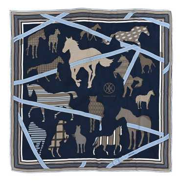HERMES Silk Cotton Clan Equestre Scarf 70 - image 1