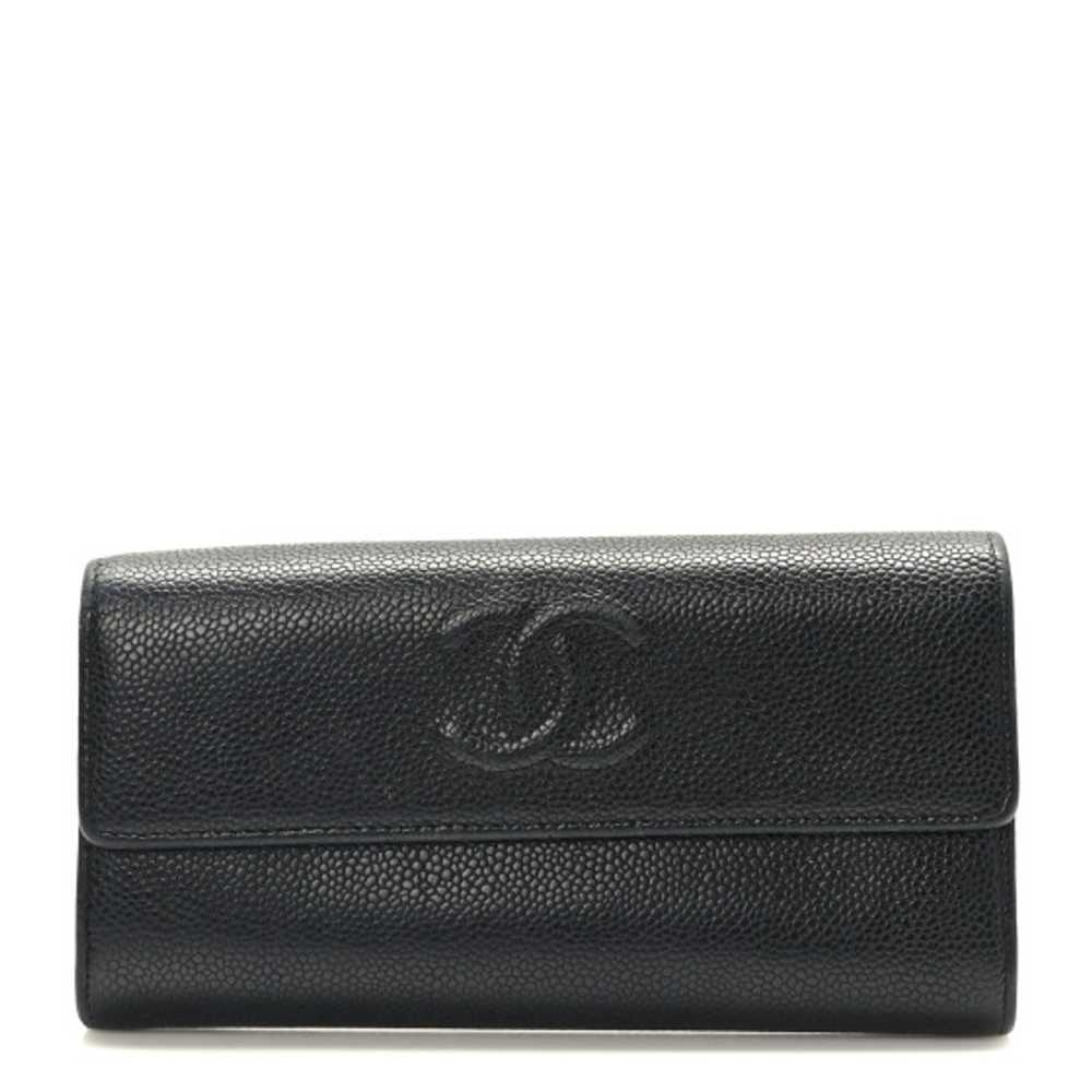 CHANEL Caviar Timeless CC Large Gusset Flap Walle… - image 1