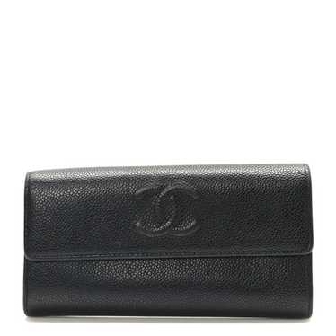 CHANEL Caviar Timeless CC Large Gusset Flap Walle… - image 1