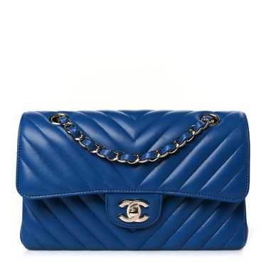 CHANEL Lambskin Chevron Quilted Small Double Flap… - image 1