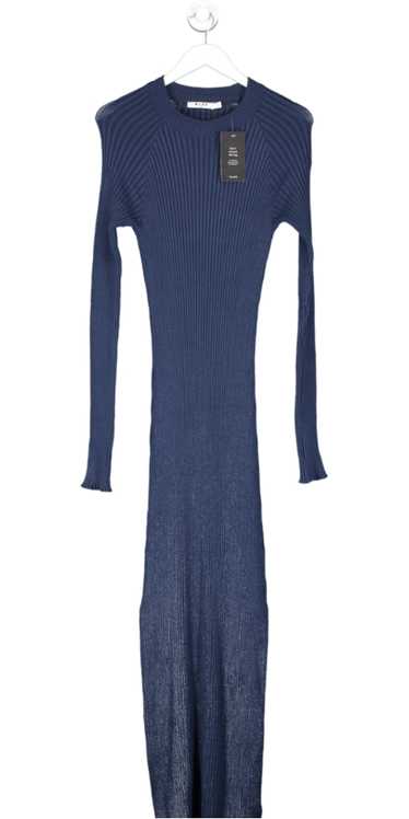 NA-KD Blue Knitted Ribbed Maxi Dress UK M