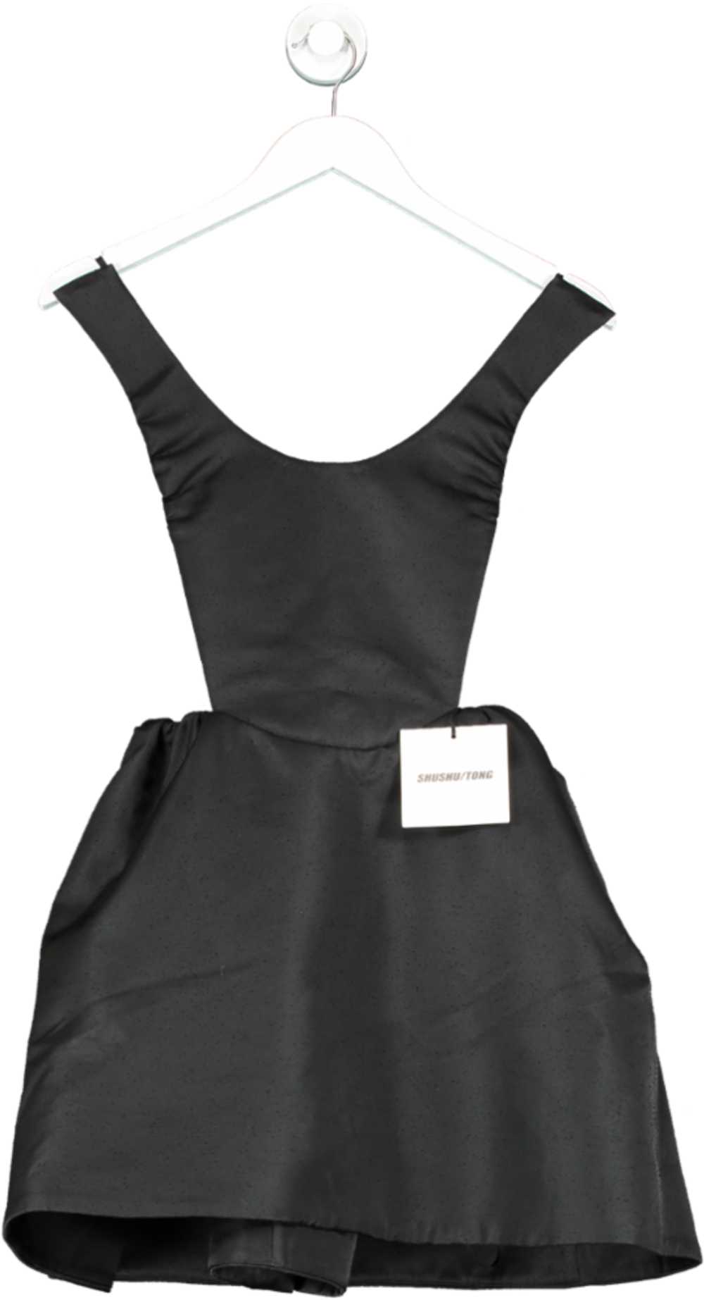 SHUSHU/TONG Black Backless Flared Mini Dress UK 6 - image 2