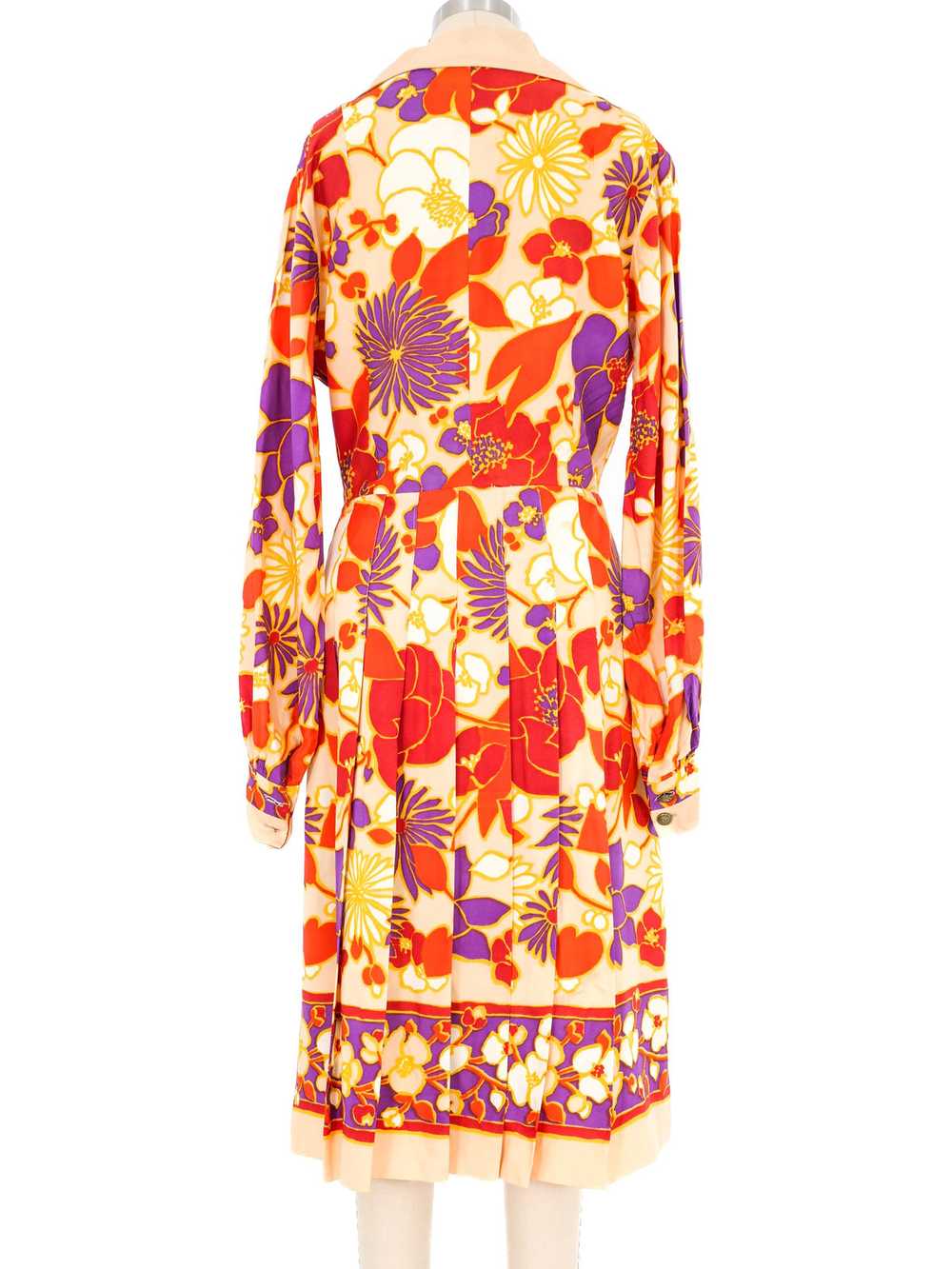 1970s Floral Shirt Dress - image 4