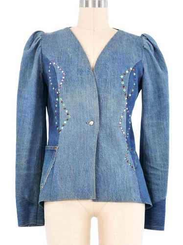 1970s Love Melody Rhinestone Studded Denim Jacket