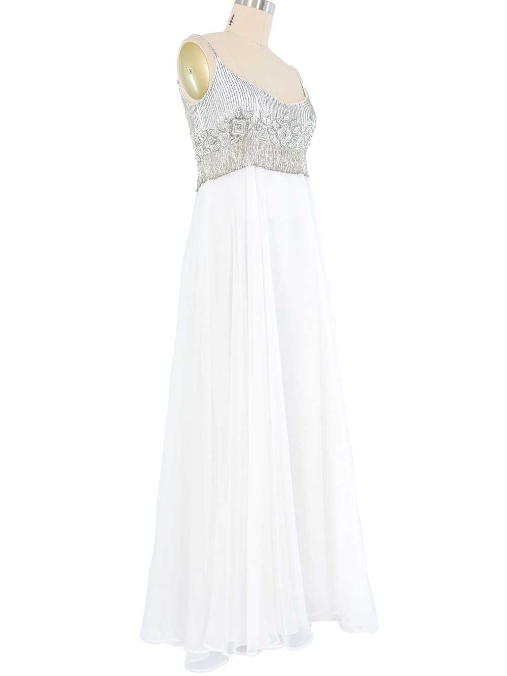 Victoria Royal Embellished White Chiffon Gown Ens… - image 4