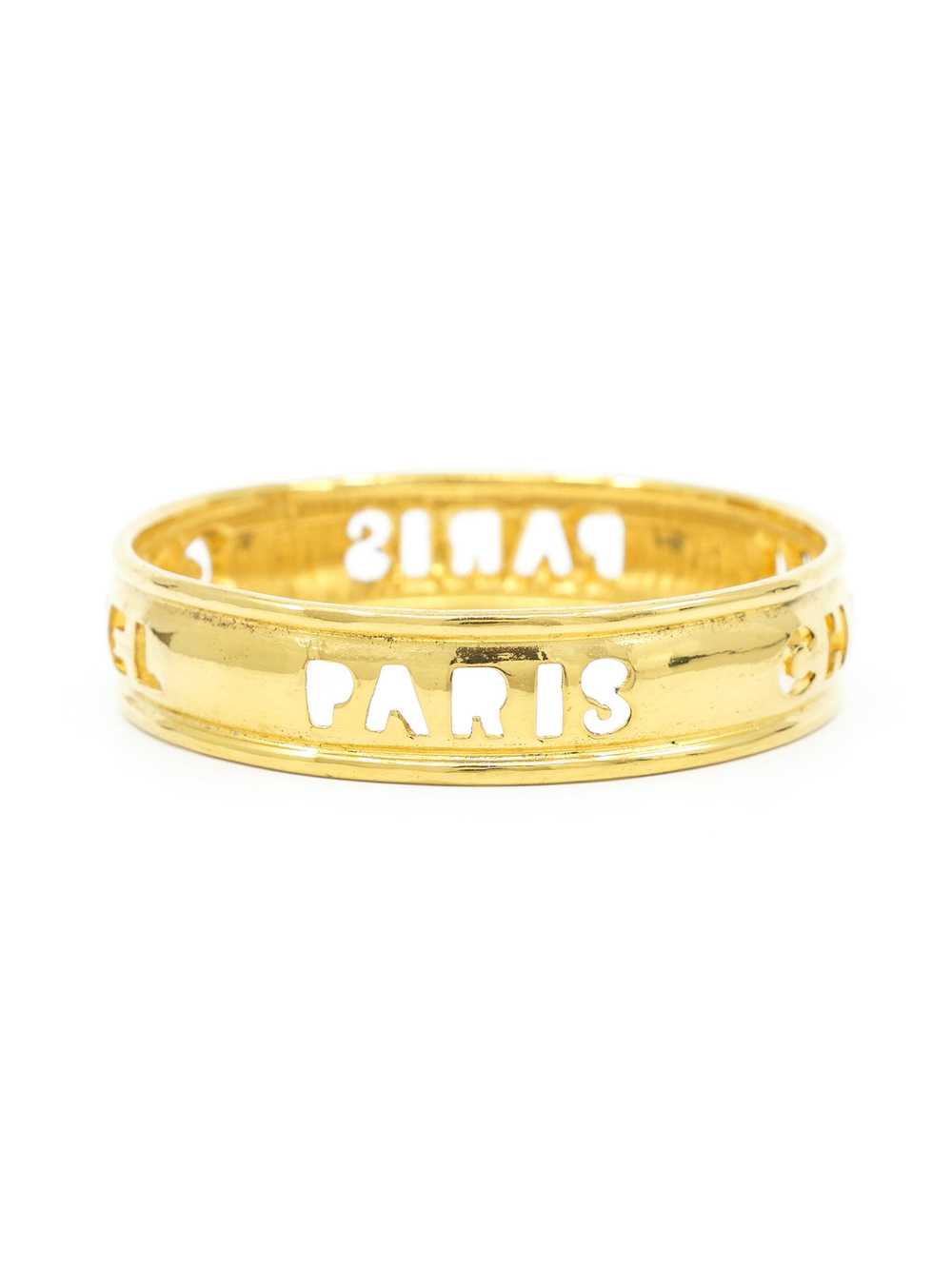 1980s Chanel Cutout Logo Arm Bangle - image 2