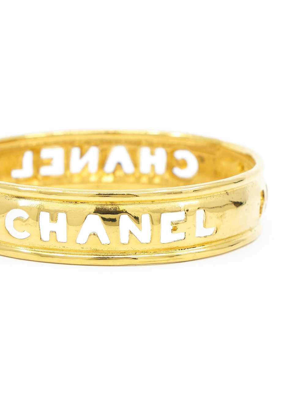 1980s Chanel Cutout Logo Arm Bangle - image 3