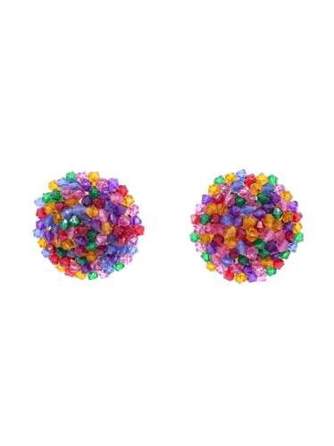 Rainbow Beaded Disc Earrings