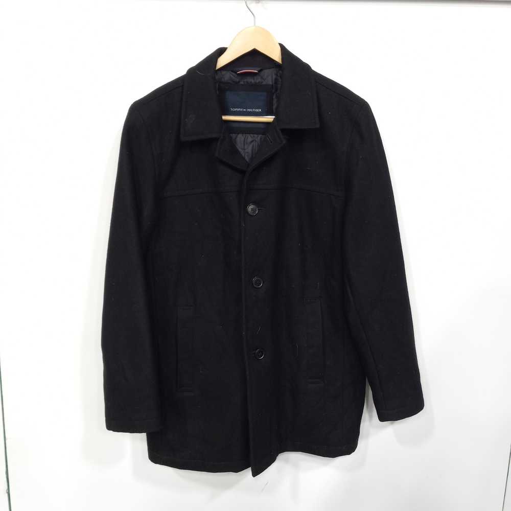 Tommy Hilfiger Black Quilted Lined Wool Coat Size… - image 4