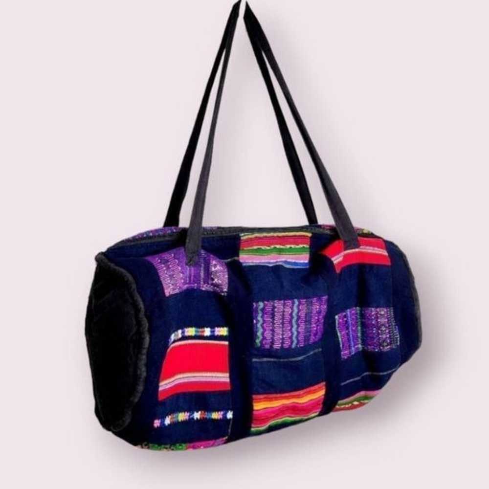 Guatemalan quilted duffle bag overnight bag - image 2