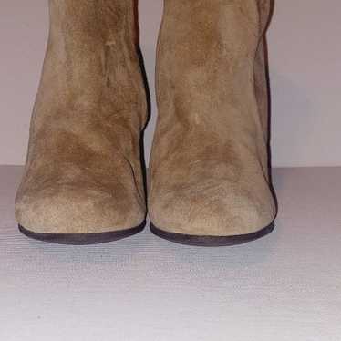 Vintage Lanvin designer suede Boots wedge heel sz… - image 1