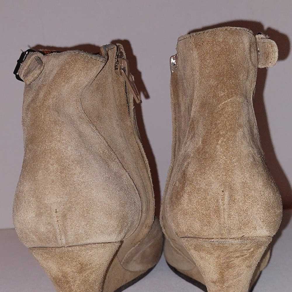 Vintage Lanvin designer suede Boots wedge heel sz… - image 2