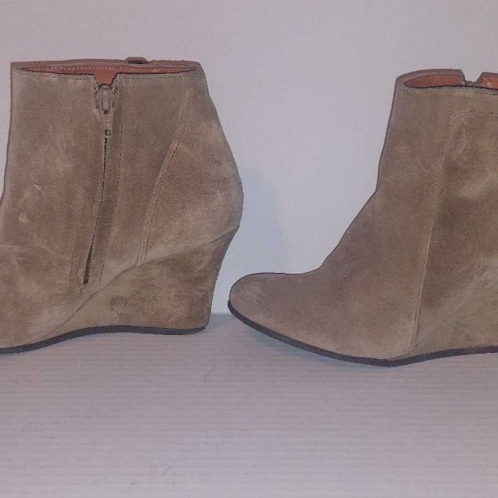 Vintage Lanvin designer suede Boots wedge heel sz… - image 3