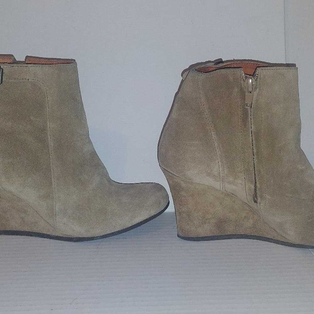Vintage Lanvin designer suede Boots wedge heel sz… - image 4