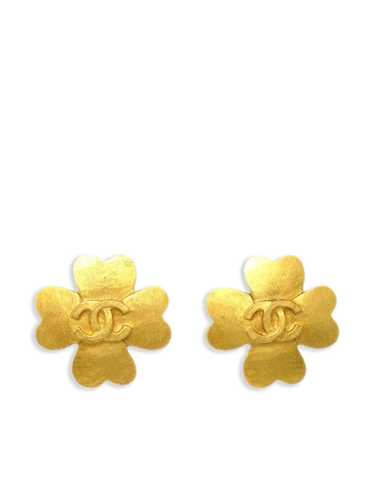 CHANEL Pre-Owned 1995 CC clover earrings - Gold - image 1