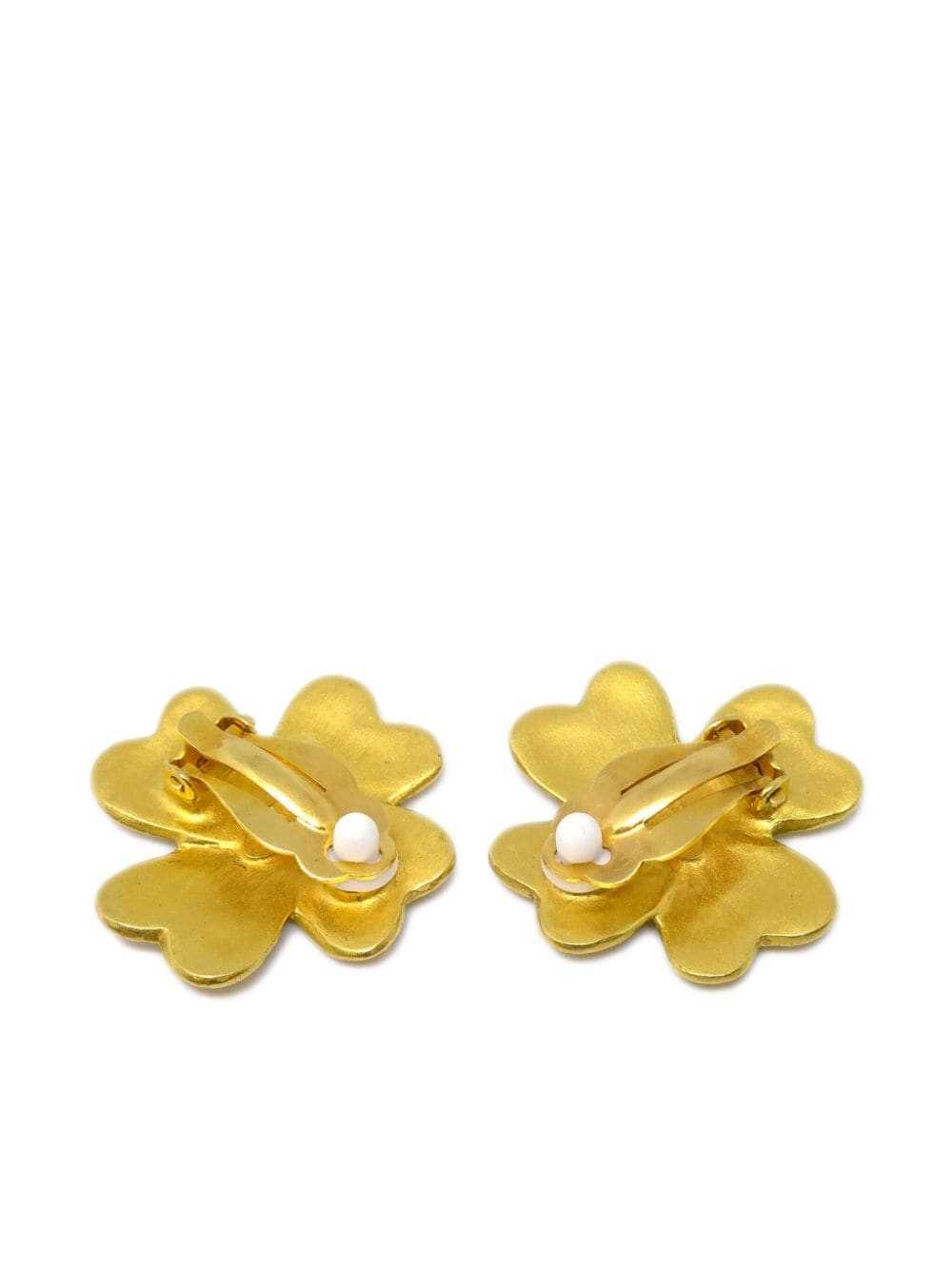 CHANEL Pre-Owned 1995 CC clover earrings - Gold - image 3