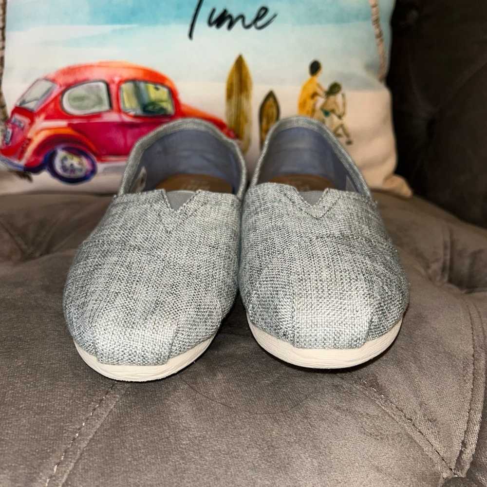 Toms Drizzle Grey Lurex Woven Alpargata Flat Shoe… - image 4
