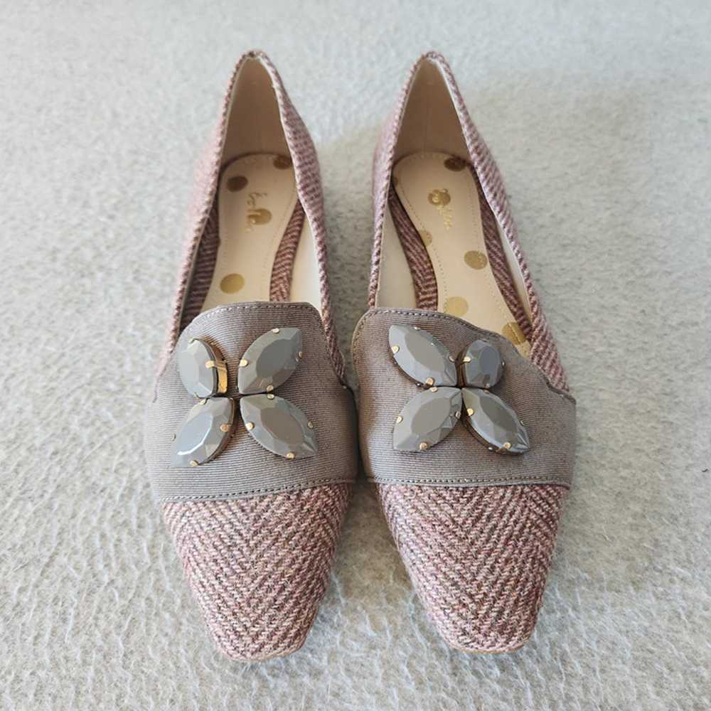 NWoB Boden Leather Wool Tweed Jeweled Flats Loafe… - image 1