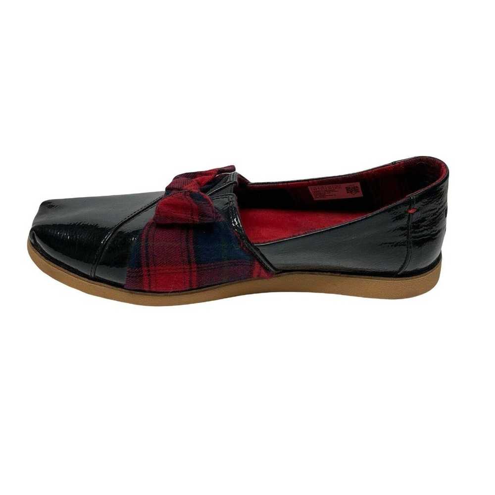 Toms Black Patent Leather Slip On Dress Shoes Red… - image 5