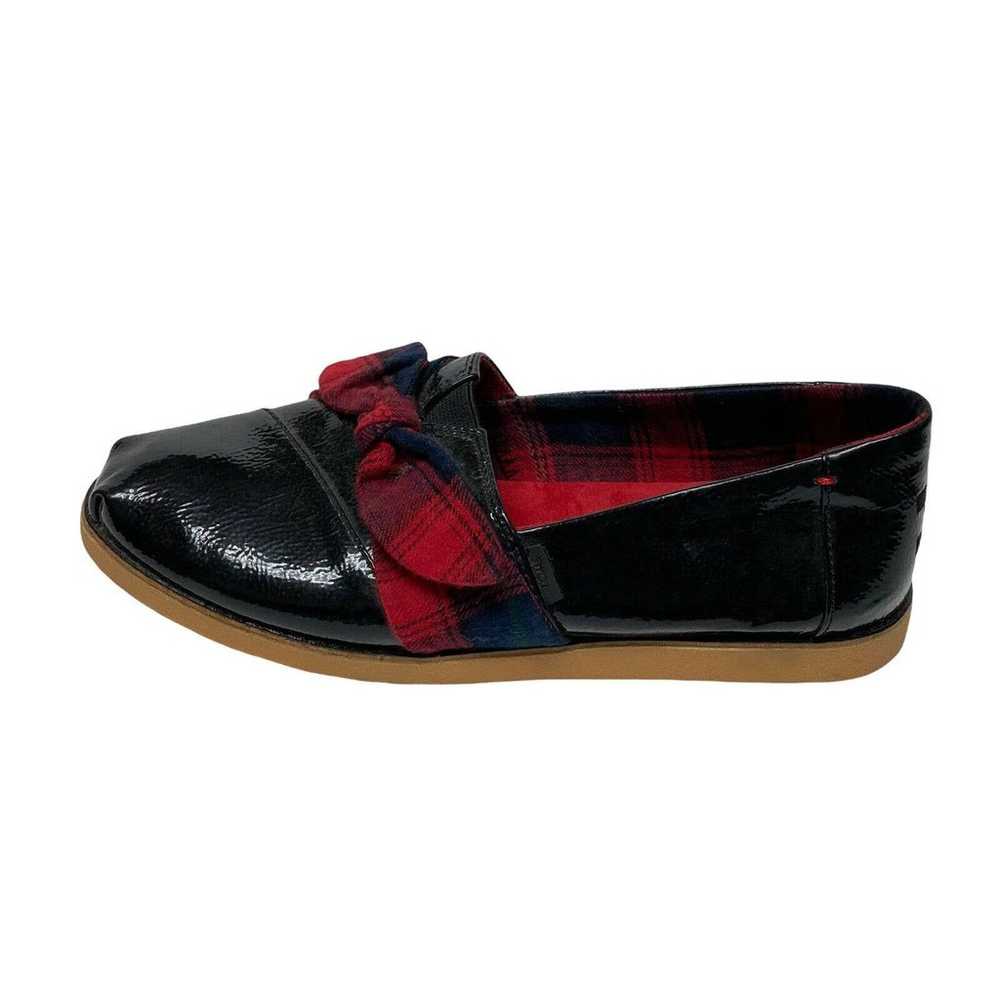 Toms Black Patent Leather Slip On Dress Shoes Red… - image 7