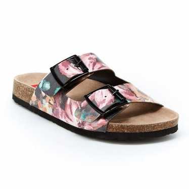 Unionbay Floral Footbed Sandals Pink / Green / Bl… - image 1