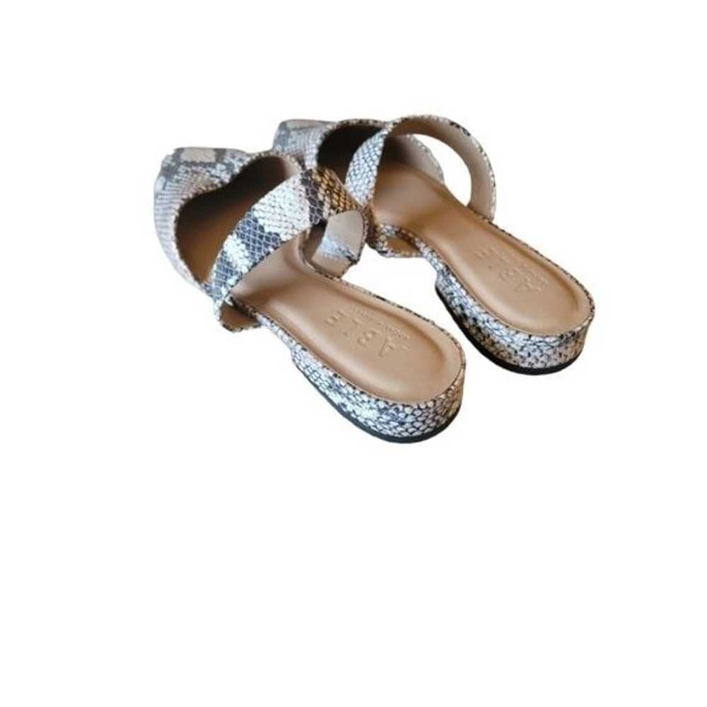 Able Snakeskin Look Leather Flats Slides Mules Gr… - image 4