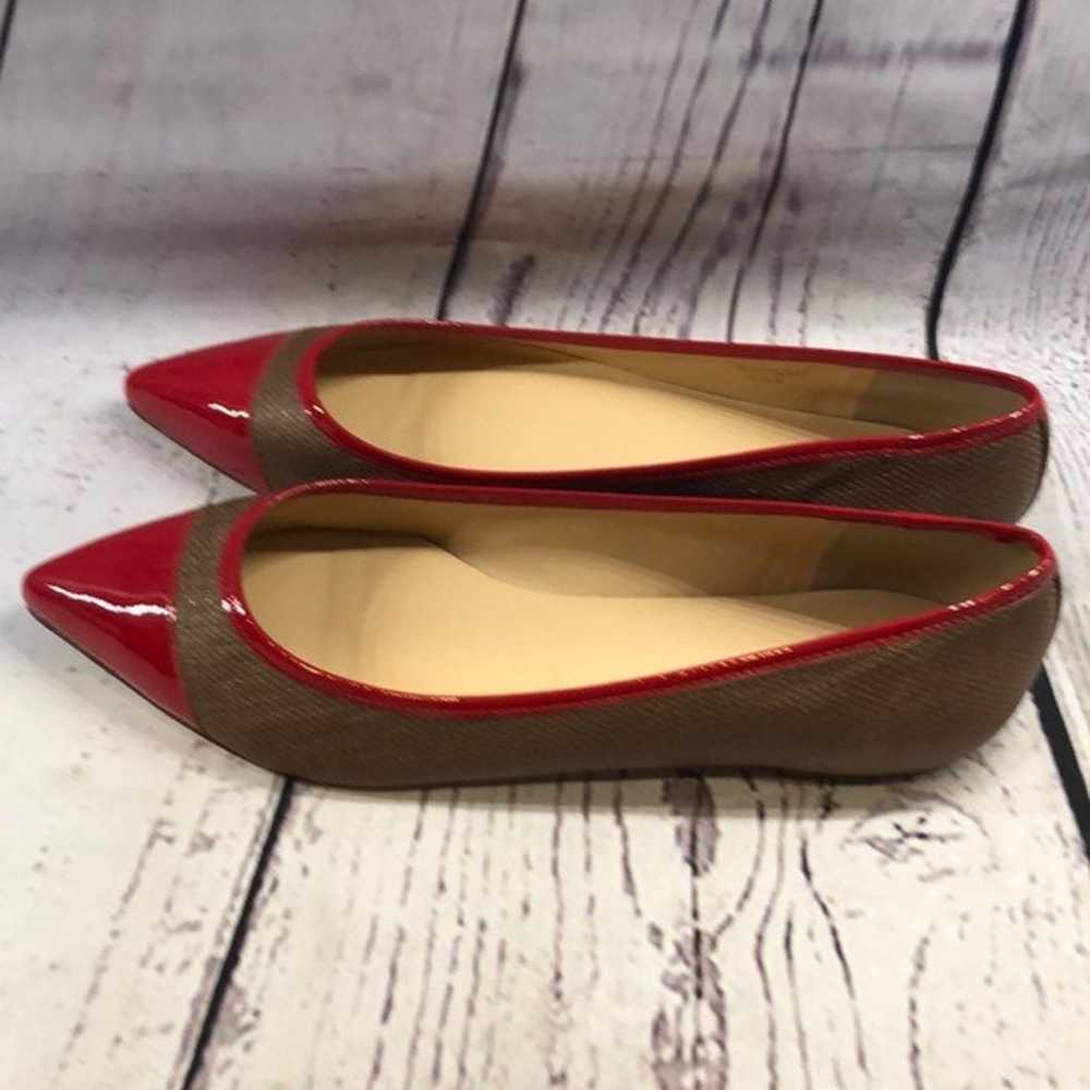NWOT Talbots red patent woven straw flat - image 2