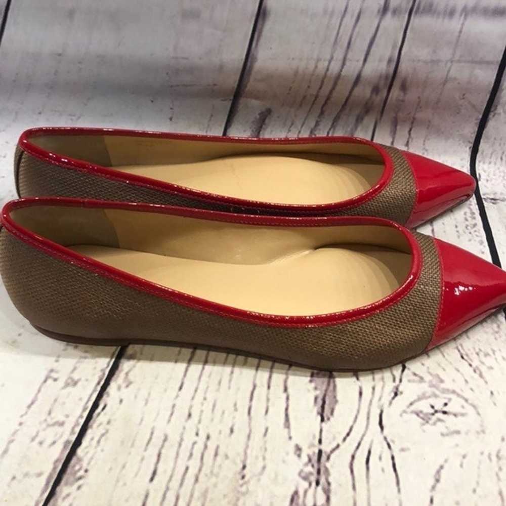 NWOT Talbots red patent woven straw flat - image 3