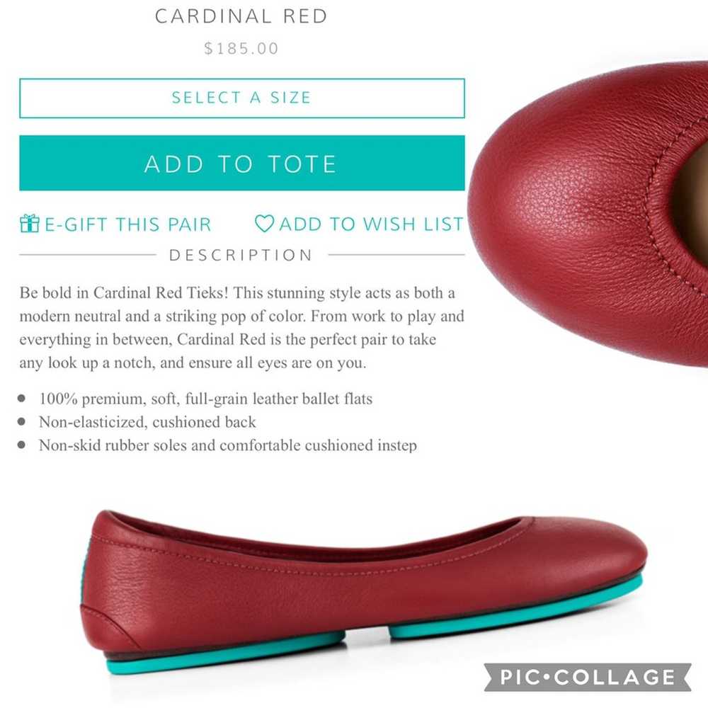 Sz 6 Tieks Cardinal Red - like new - image 10