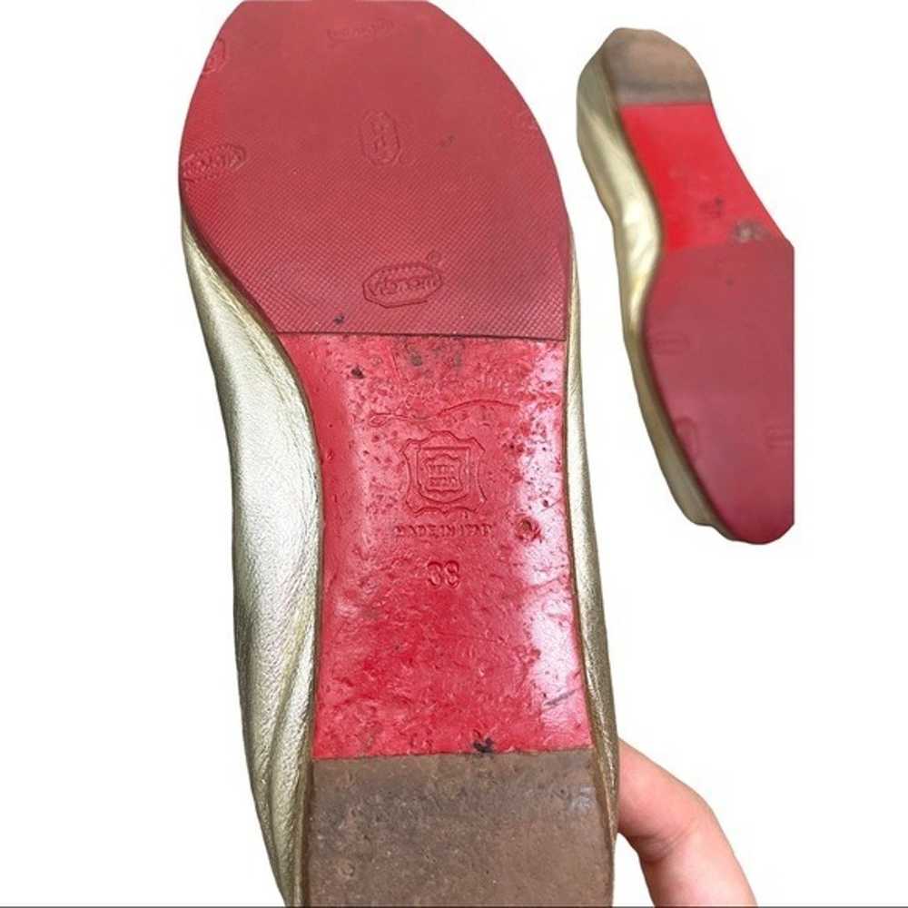 $650 Christian Louboutin Peep Toe Flats Ruched Ba… - image 2