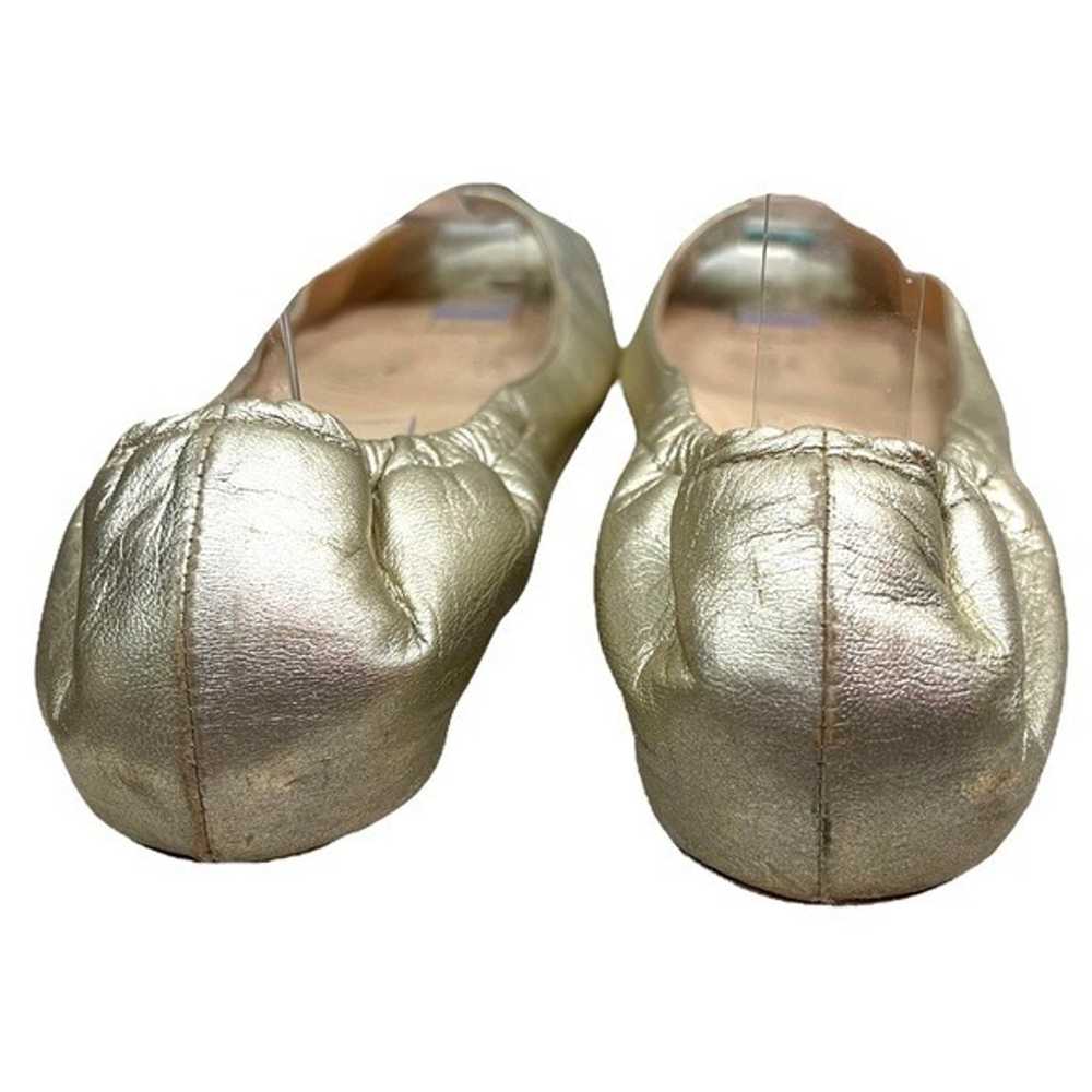 $650 Christian Louboutin Peep Toe Flats Ruched Ba… - image 5