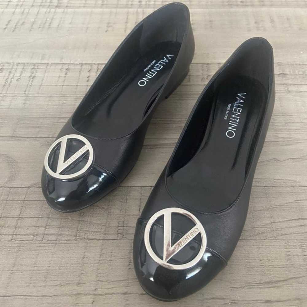 Valentino V logo black flats - image 2